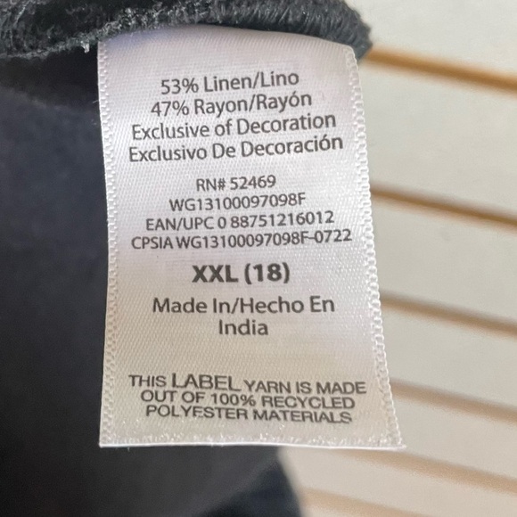 XXL 16 Girl’s Linen Shorts Black Pockets Elastic Waist Fit‎ Women’s Small WN EUC - Picture 4 of 5